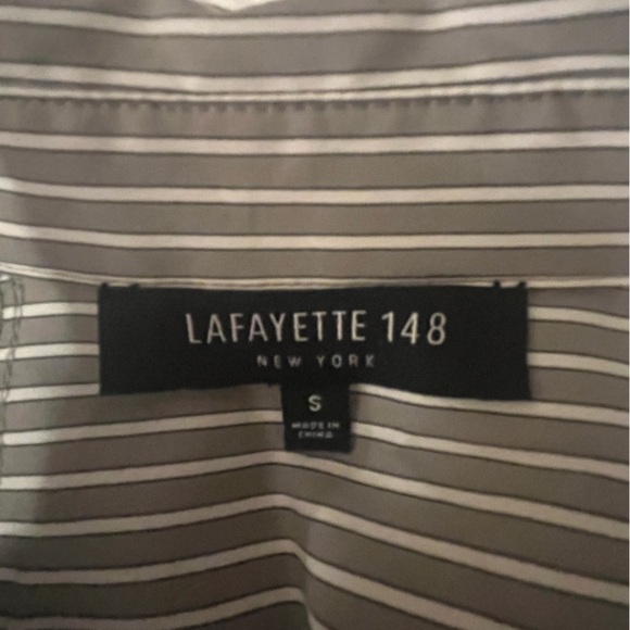 Lafayette 148 NY Classic Oversized Striped Button up Shirt, size Small - Picture 6 of 8